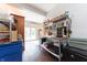 Functional kitchen space with shelving, stainless steel appliances, and access to the outside at 6081 Boulder Ct, Columbus, IN 47201
