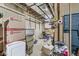 Unfinished basement space with exposed ceiling, and storage boxes offering potential at 621 Foxboro Dr, Avon, IN 46123