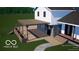 Expansive outdoor deck with a pergola, integrated planters, and stairs leading to the yard at 6454 Dean Rd, Indianapolis, IN 46220