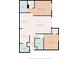 Detailed floorplan showing layout of bedrooms, bathrooms, living room, and kitchen at 6516 Emerald Hill Ct # 310, Indianapolis, IN 46237