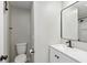 This is a light and bright bathroom that features updated fixtures and finishes at 652 E Tilden Dr, Brownsburg, IN 46112