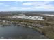 An aerial view of lakefront properties, and beautiful scenic water access at 7640 Bay Shore Dr, Indianapolis, IN 46240
