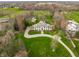 Expansive estate features a grand residence with a winding driveway and manicured lawn at 8155 Hunt Club Rd, Zionsville, IN 46077