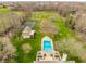 Luxury home features a swimming pool, tennis court, and landscaped grounds at 8155 Hunt Club Rd, Zionsville, IN 46077