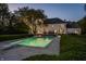 Backyard view of the inviting pool and patio area, set against a backdrop of lush greenery at 8155 Hunt Club Rd, Zionsville, IN 46077