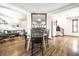 Open living spaces include a dining room, living room and a fireplace at 933 Tecumseh St, Indianapolis, IN 46201
