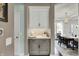 Butler's pantry with tile backsplash at 10235 Normandy Way, Fishers, IN 46040