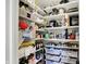Walk-in pantry with organized shelving and ample storage space for food and supplies at 10235 Normandy Way, Fishers, IN 46040