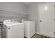 This laundry room has side-by-side washer and dryer units for added convenience at 12027 Sellerton Dr, Fishers, IN 46037