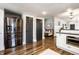 Open concept living space with a kitchen and a living room area with sofa at 1626 S Delaware St, Indianapolis, IN 46225