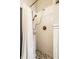 Classic shower with white subway tile and a vintage shower head at 1626 S Delaware St, Indianapolis, IN 46225
