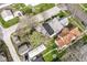 Aerial view showing a house with a gray roof, an adjacent brown roof and an established neighborhood at 2001 S I St, Elwood, IN 46036
