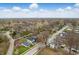 Aerial view of a residential neighborhood with tree-lined streets at 2352 Stuart St, Indianapolis, IN 46218