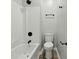 Cozy bathroom features a shower, toilet, towel rack, and modern fixtures at 2352 Stuart St, Indianapolis, IN 46218