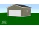A detached garage with a white garage door is ready to store your vehicles and other belongings at 2352 Stuart St, Indianapolis, IN 46218