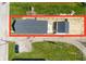 Aerial view of a newly constructed home and property showing lot lines at 315 E Minnesota St, Indianapolis, IN 46225