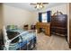 Bedroom featuring a twin bed, desk, and a ceiling fan at 506 N County Road 900 E, Avon, IN 46123