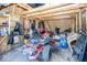 Interior of garage showcasing tools and equipment on the walls and floor at 506 N County Road 900 E, Avon, IN 46123