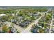 An aerial view of a neighborhood featuring a variety of homes with mature trees and well-maintained streets at 516 S 10Th St, Noblesville, IN 46060