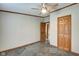 Bedroom with new gray carpet and lots of closet space at 611 Victor Pl, Shelbyville, IN 46176