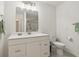 Well-lit bathroom featuring modern vanity with white countertop and a sleek toilet at 622 Conner Creek Dr, Fishers, IN 46038