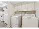 Well lit laundry room with modern washer and dryer units at 622 Conner Creek Dr, Fishers, IN 46038