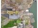 Bird's eye view of the lakefront home and mature landscaping at 6948 Eagle Dr, Nineveh, IN 46164