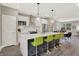 Contemporary kitchen boasting bar seating, modern appliances, and ample counter space at 741 Bates St, Indianapolis, IN 46202
