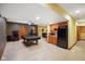 Spacious basement with a pool table, bar area, and tile flooring at 8890 N Pennington Rd, Mooresville, IN 46158