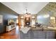 Spacious living room with brick fireplace and stylish decor at 8890 N Pennington Rd, Mooresville, IN 46158