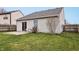 A cozy patio, privacy fence, and green lawn enhance this backyard at 10861 Tealpoint Dr, Indianapolis, IN 46229
