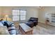 Inviting living room with comfortable seating, a rustic coffee table, and lots of natural light at 12723 Pinetop Way, Noblesville, IN 46060