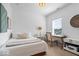 Cozy bedroom offers a dedicated workspace, perfect for study or a home office set up at 1614 Waterleaf Dr, Westfield, IN 46074