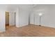 Bedroom with hardwood floors, a ceiling fan, and closets with storage at 1736 Sandoval Ct, Indianapolis, IN 46214
