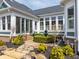 Outdoor space featuring a patio with flagstone steps leading to a fountain at 2197 Duke Of York St, Carmel, IN 46032