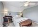 Bright bedroom features a ceiling fan, and writing desk at 2197 Duke Of York St, Carmel, IN 46032