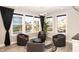 Bright sitting room featuring modern lighting, comfortable seating, and large windows with neighborhood views at 2280 Meadow Crk, Avon, IN 46123