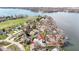 Aerial view of the home showcasing its lakeside location and beautiful surroundings at 2469 Cape Henry Ct, Cicero, IN 46034