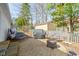 Backyard includes a gravel area with a fire pit and a fenced-in yard at 2469 Cape Henry Ct, Cicero, IN 46034