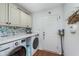 Well-organized laundry room with modern washer, dryer, and ample counter space at 333 S Fourth St, Zionsville, IN 46077