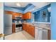 Updated kitchen with stainless steel appliances, ample counter space, and stylish cabinetry at 376 Lake Ridge Ln, Greenwood, IN 46142