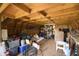 Barn interior featuring exposed wood framework, ideal for storage and various indoor projects at 5510 Chelsea Rd, Indianapolis, IN 46241