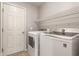 Laundry room with a washer, dryer, and wire shelving at 559 Hythe Way, Westfield, IN 46074