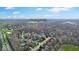 Expansive aerial shot of a community close to Plum Creek Gold Club with mature trees and lush greenery at 5861 Dawnwood Dr, Carmel, IN 46033