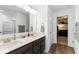 Bathroom with double sinks, contemporary fixtures, and walk-in closet at 6917 Wheatley Rd, Whitestown, IN 46075