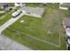 An aerial view of a single Gathering home featuring RV parking, and a large fenced backyard at 712 Valley Dr, Anderson, IN 46011