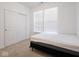 Bright bedroom featuring carpet flooring, large windows, and closet doors at 7209 Glen Park Ln, Indianapolis, IN 46259