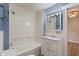 A clean bathroom with modern features and a shower offers comfort and convenience at 844 Blanchard St, Shelbyville, IN 46176