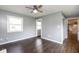 Bright bedroom with large windows and modern ceiling fan at 905 E Yoke St, Indianapolis, IN 46203
