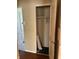 Bedroom closet with shelving and hanging space, offering practical storage at 1105 N Livingston Ave, Indianapolis, IN 46222